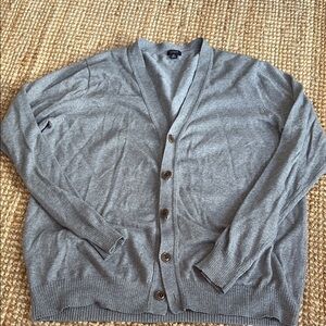 J. Crew Gray Knit Cardigan Sweater V-Neck